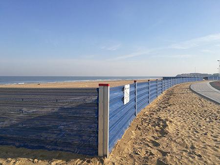 Barreras de protección contra la arena para zonas costeras