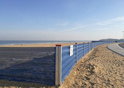 Barreras de protección contra la arena para zonas costeras